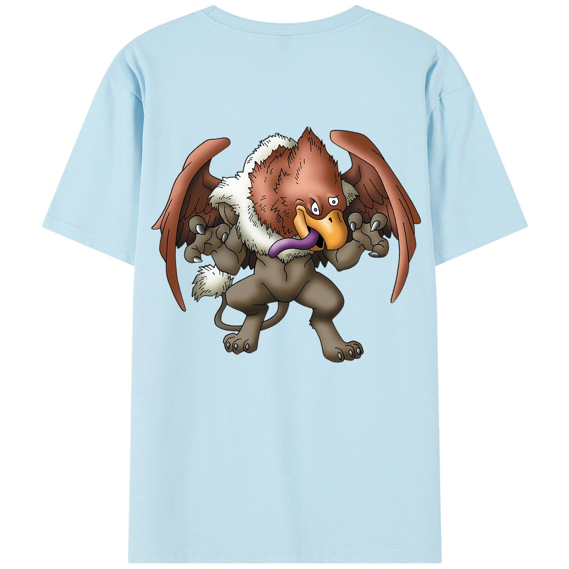 （画像用） ドラゴンクエスト Doragon Kuesuto Dragon Quest 綿100％半袖Tシャツ（背面プリント）